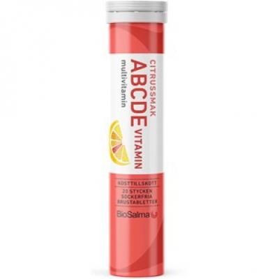 BioSalma ABCDE-multivitamin Citrus 20 brustabletter